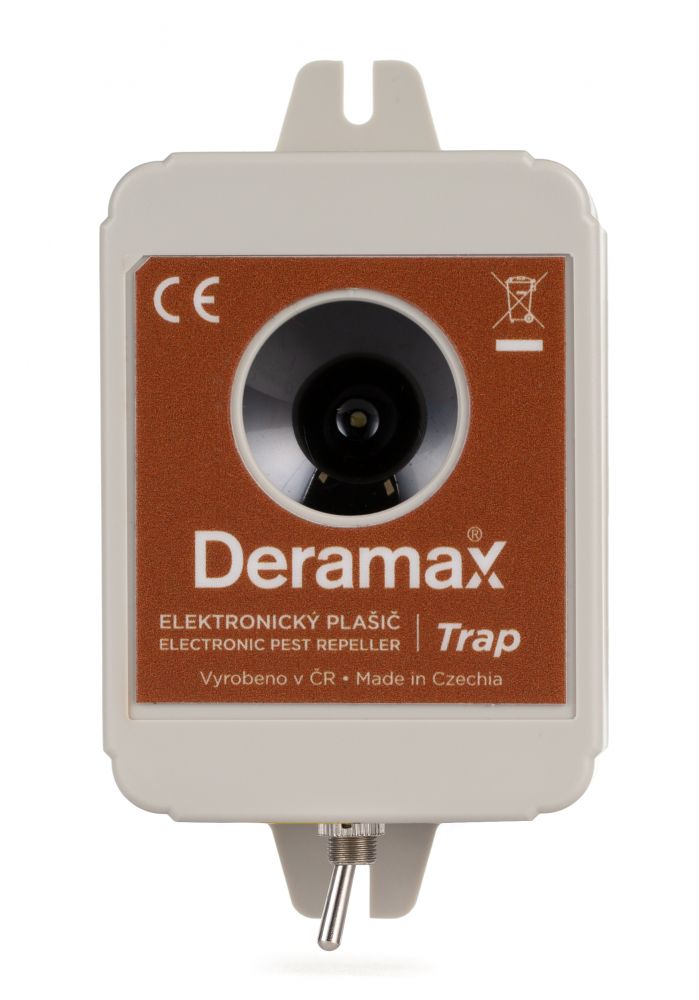 Deramax-Trap - Ultrazvukový odpuzovač-plašič koček, psů a divoké zvěře