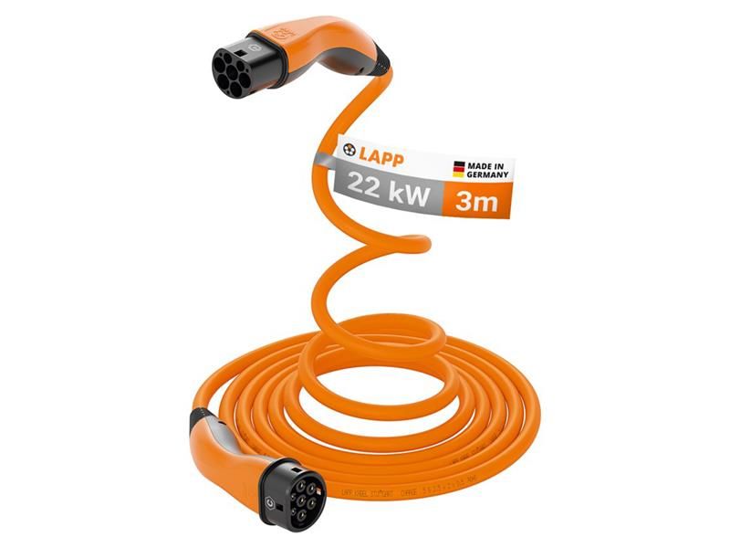 Levně Kabel nabíjecí LAPP 75745 typ 2 22kW 32A 3 fáze 3m pro elektromobil