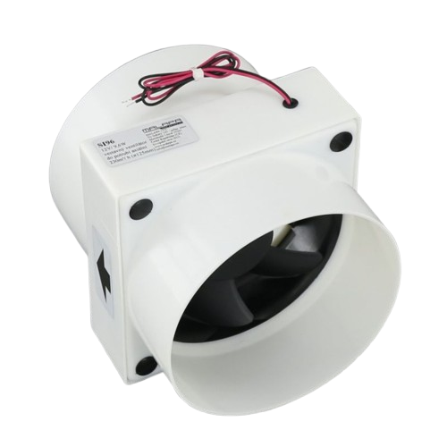 Levně MALAPA SI96 - 12 V/9,6 W vestavný ventilátor do potrubí axiální 230 m³/h (⌀ 125 mm)