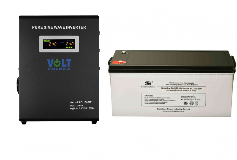 VOLT Záložní zdroj 700W, sinusPRO-1000W + AKU 200Ah