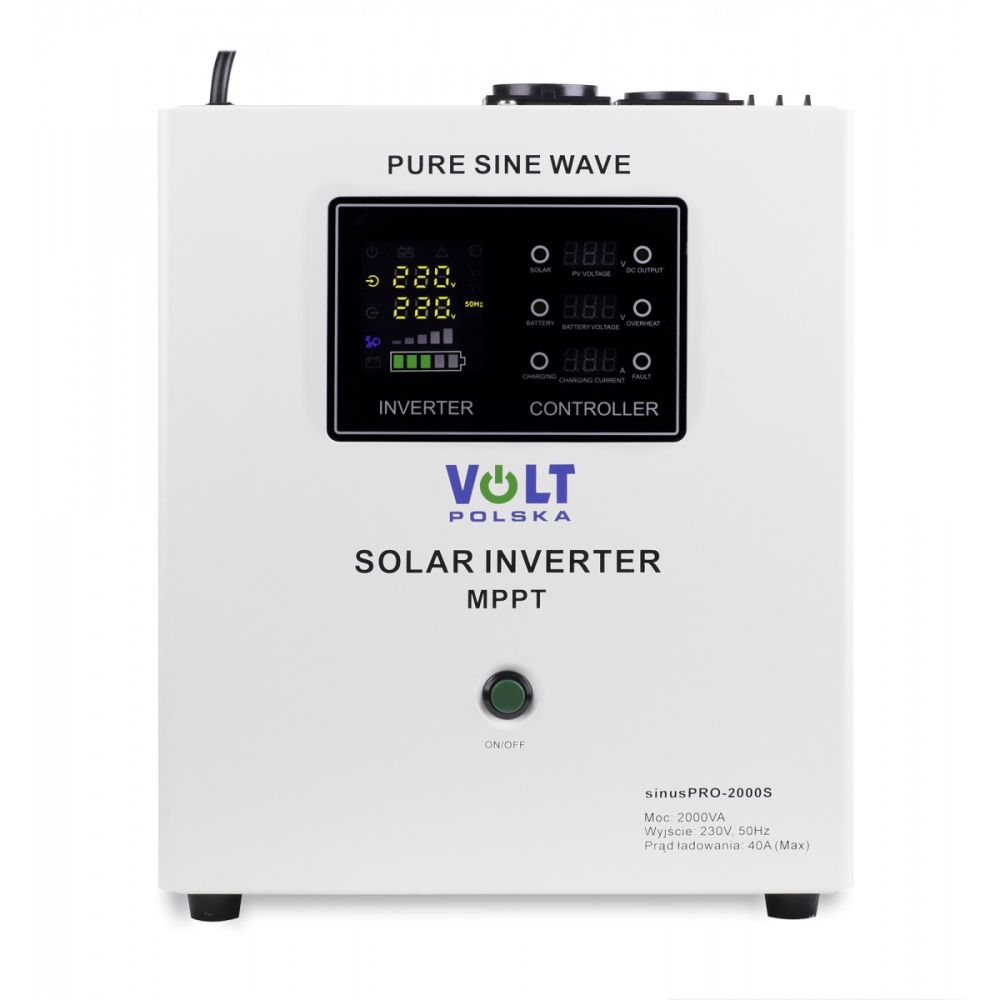 VOLT sinusPRO-2000S, Záložní zdroj ZZ59, 1400W, čistý sinus, 24V, MPPT regulátor